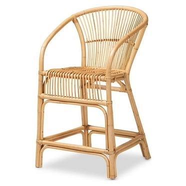 Baxton Studio Murai Modern Bohemian Natural Brown Rattan Counter Stool