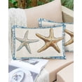 thumbnail image 6 of Blue Beige Coastal Beach Throw Pillow Cover 16 x 24 Inch Decorative Pillow Cover Summer Vintage Starfish Lumbar Pillowcase Seasonal Rectangle Cushion Case for Couch Sofa Bed Living Room, 6 of 7