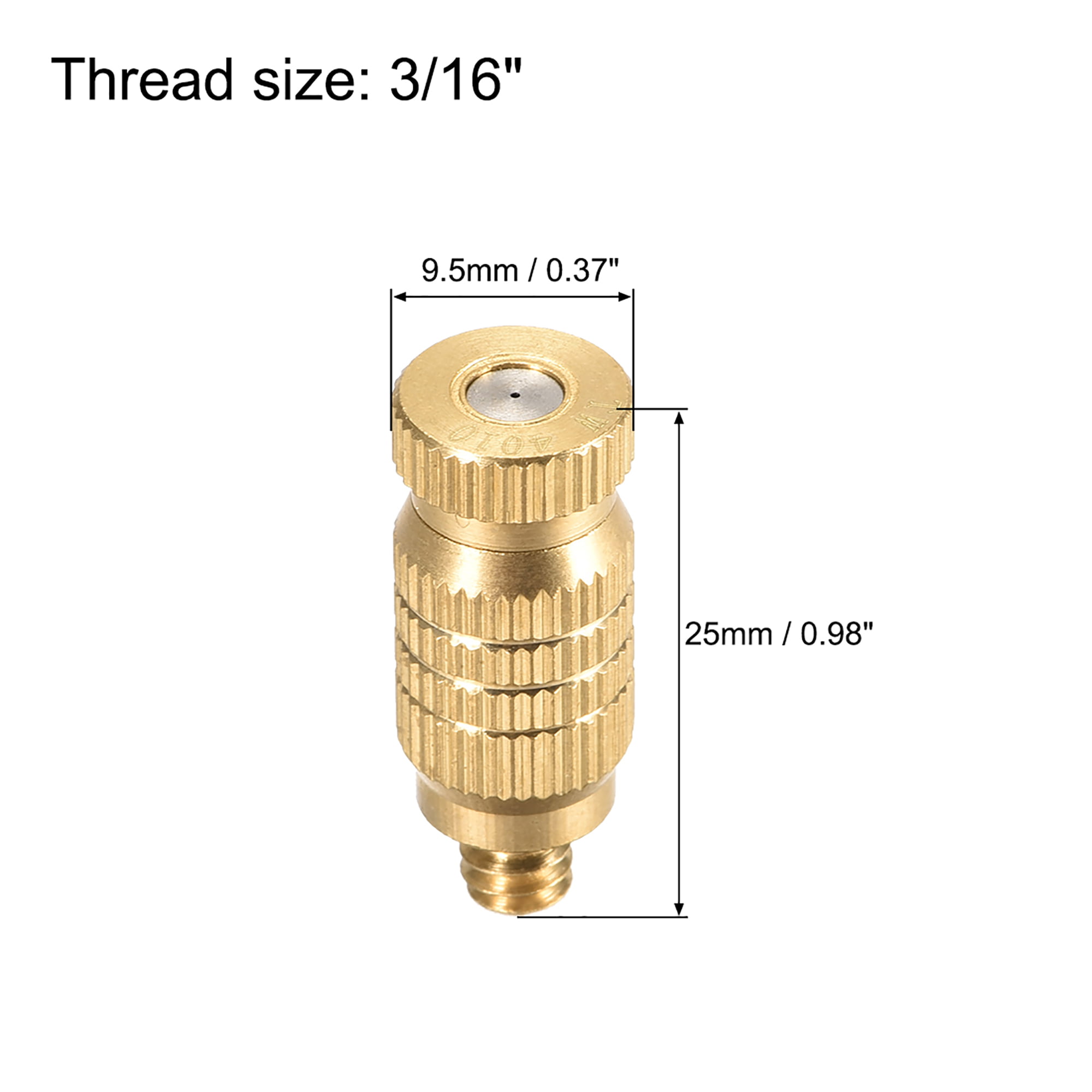 Golden Brass Misting Nozzle 3/16-inch 0.3mm Orifice Dia Fogging Spray Head 