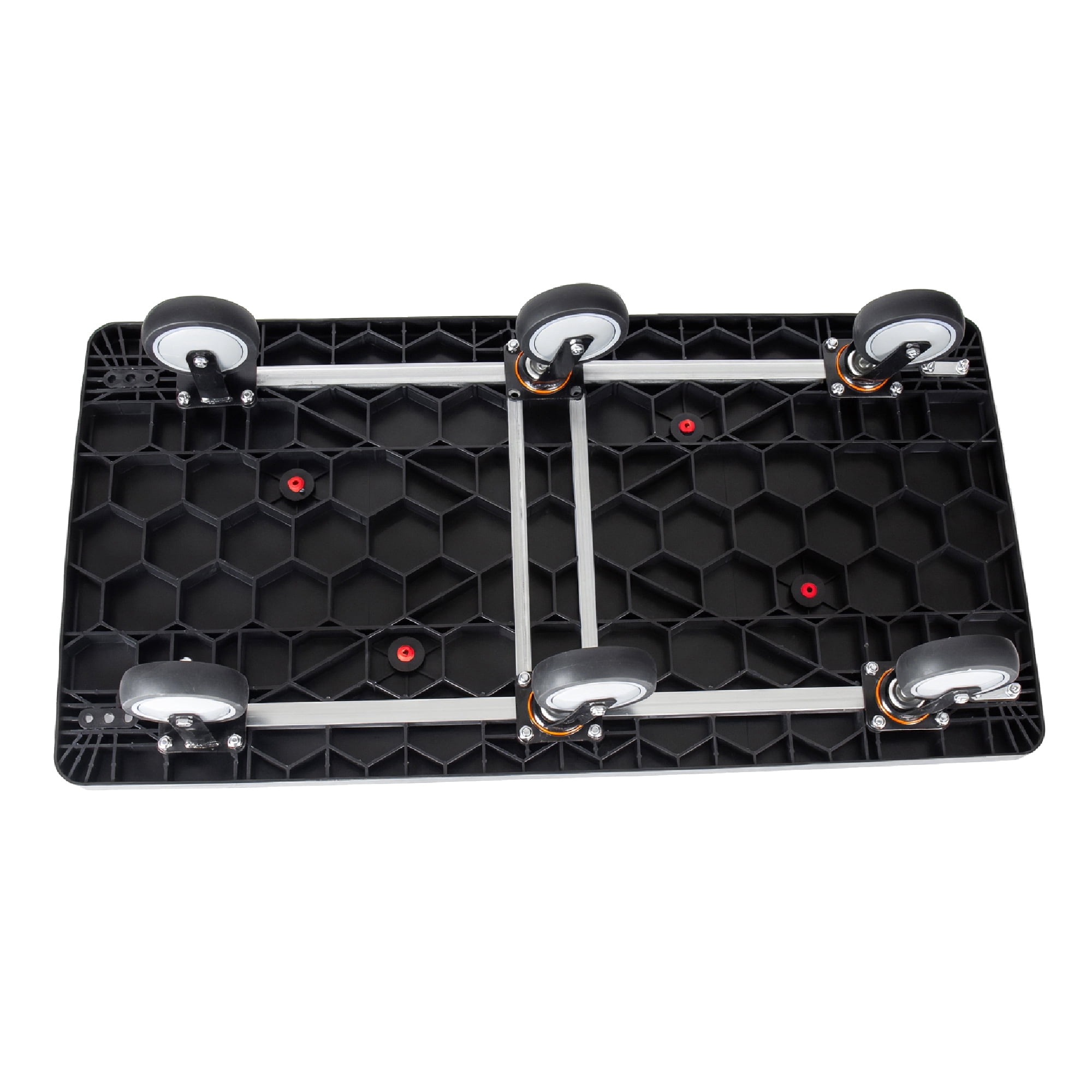 25.5"x51.5" Platform Truck, Foldable Handcart with 6" TPR 360-Degree Silent Wheels, 1800lbs Heavy-Duty Push Dolly Cart, 4 Steel Load-Bearing Beams for Warehouse Garage Home Use