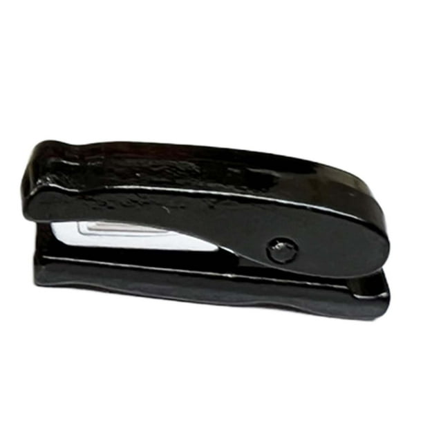 Grapadora de casa de muñecas a escala 1:12, accesorio de simulación, juguete para decorar el dormitorio. Negro