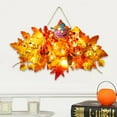 thumbnail image 3 of LmnLft Fall Maple Leaf Swag with Lights, 17x10 Inch Lighted Pumpkin Teardrop Swag with Berries and Flowers for Front Door, 3 of 5