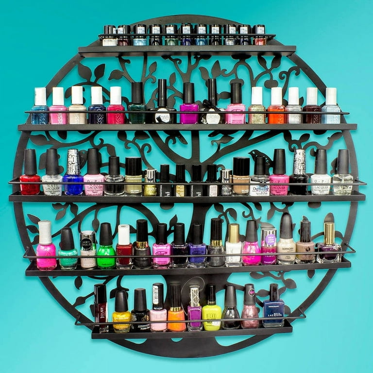 Sorbus Wall Mounted Tier Nail Polish Rack Holder, Tree