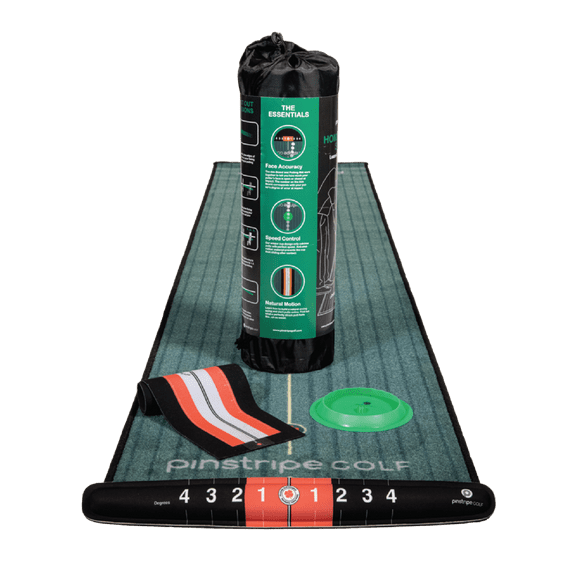 PINSTRIPE GOLF Putting Mat Indoor Studio - 4 Putting Aids - 2 Colors - 8ft Length