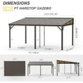 thumbnail image 2 of TOTAL Outdoor 12x16FT Lean-to Hardtop Gazebo with Aluminum Frame, Netting for Deck & Backyard, Brown, 2 of 8