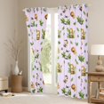 thumbnail image 3 of Homewish Linos Monkey Zebra Blackout Curtains Set of 2 (52x84 Each),Tropical Monstera Leaf Window Curtains,Purple Green Curtains and Drapes For Boys Kids,Breathable Home Decor, 3 of 6