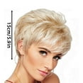 thumbnail image 3 of European Fashion Short Straight Wig for Women Golden Blonde Synthetic Hair with Headband, 3 of 7