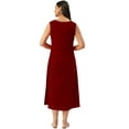thumbnail image 3 of eloria Women Tunic Top Maxi Sleevless Round Neck Casual Dress Color : Marron Size : L, 3 of 6