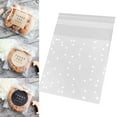 thumbnail image 2 of PLJFXXM 100 Pack DIY Self Adhesive Plastic Transparent Candy Cookie Gift Bag, 4" x 5" Reclosable White Polka Dot Self Sealing Packaging Bags, Chocolate Small Treat Birthday Wedding Halloween, 2 of 6
