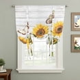 thumbnail image 2 of Yellow Sunflowers Balloon Curtains 63 Inch Length for Living Room/Bedroom, Vintage Country Flowers Butterfly Wood Board Rod Pocket Privacy Door Curtains Decorative Tie Up Shade for Window 52"x63", 2 of 8