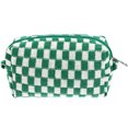 thumbnail image 1 of EeaseMX Bolsa de maquillaje de lana, neceser de viaje a cuadros de gran capacidad, 1 of 7