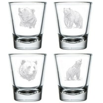 Set of 4 Shot Glasses 1.75oz Shot Glass Gift Bear Collection