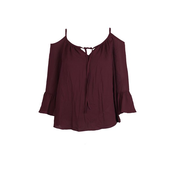 Inc International Concepts Womens Port Bell-Sleeve Cold-Shoulder Top 2