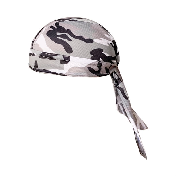 Eigraketly Sombreros Gorros de quimio Pañuelo para la cabeza Bandana Quick Sun Pasamontañas atado por detrás Hip Pop Head Wrap Casco Capucha interior Ciclismo camuflaje gris Eigraketly OD020489-16B