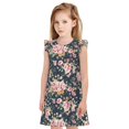 thumbnail image 1 of Vsdgher Chemises de Nuit Vintage Florales pour Filles Manches Courtes à Volants Robe de Nuit Pyjama pour Fête Pyjama-TG, 1 of 6