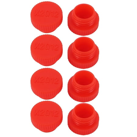 - 8Pcs M12 x 1.5mm PE External Threaded Tube Insert Cap Screw-in Cover Red