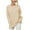 Khaki, variant on Lovskoo Sweaters for Women Trendy Casual Solid Color Long Sleeve Round-Neck Sweater Khaki