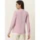 thumbnail image 4 of Blusa de trabajo elegante con decoración de perlas y cuello falso plisado para mujer Rosa S, 4 of 5
