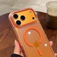 thumbnail image 2 of Clear Case for iPhone 17 Pro Max, Compatible with MagSafe, Military Grade Shockproof Protective Cover Anti-Scratch Transparent Slim Phone Case with Anti-Slip Grip, Orange, 2 of 7