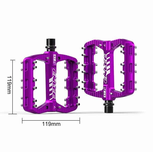 Pedales De Bicicleta De Montaña ENLEE Pedales de bicicleta Antideslizante Ensanchar Pie de cama Piezas de bicicleta impermeables (Púrpura) Ndcxsfigh Accesorios para bicicletas