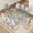 Silver Table+8 Light Gray Chairs, variant on Hi loPres 71" Luxury Modern 8-Person Dining Table Set, Oval Tempered Glass Top with White PU Gold Legs Chairs, Kitchen Furniture for Family Gathering