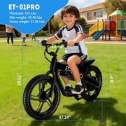 Kids Electric Bike, 350W Motor, 36V 5.2Ah, 15.5 MPH, 10 Miles, 16 Tires, Dual Braking System, Ideal for Kids 6+, Electric Child Dirt Bike