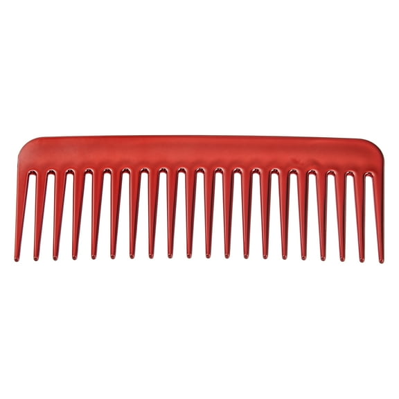 Unique Bargains Wide Tooth Hair Comb Hair Detangling Comb Wet and Dry Plastic Red