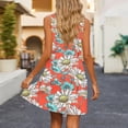 thumbnail image 4 of Yteetum Summer Dreeses for Women Oversized V Neck Sleeveless A-Line Elegant Dresses Sundress Casual Printed Loose Fits Lightwieght Comfy Beach Vacation Dress, 4 of 6