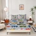 thumbnail image 6 of Boys Bed Sheets Set Twin Size Train Sheet Set,Colorful Steam Engine Truck Bedding Set For Kids Girls Toddler Train Transportation Sheets 3Pcs,Gray,Blue,Red,Yellow, 6 of 6