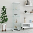 thumbnail image 5 of Holaki Glass Display Cabinet 4 Shelves with Door, Floor Standing Curio Bookshelf for Living Room Bedroom Office, 64.56"x 16.73"x 14.37", White, 5 of 7