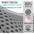 thumbnail image 3 of Almohada de apoyo lumbar, almohada lumbar de espuma viscoelástica para aliviar el dolor de espalda baja, para silla de oficina, asientos de coche, viaje, sillón reclinable (gris) JAMW Sencillez, 3 of 5