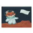 thumbnail image 1 of Explore Cutting Board, Fox Cosmonaut Raising a Flag on an Alien Planet Outer Space Themed Illustration, Decorative Tempered Glass Cutting and Serving Board, in 3 Sizes, by Ambesonne, 1 of 2