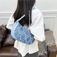 thumbnail image 3 of Sunyuer Trendy Jean Purse Hobo Bag, Quilted Denim Purses for Women, Small Denim Shoulder Bags, Underarm Satchel Handbag, 3 of 7
