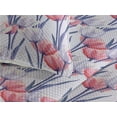 thumbnail image 3 of Ambesonne Blooming Tulips Quilted Bedspread Set 3 Pcs, Floral Watercolor, Queen, Pale Lavender Dark Coral, 3 of 4