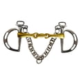 thumbnail image 1 of OUSITAID Western Style Cheval Bit Cuivre Bouche Cheval Bit W/Curb Crochets Chaîne Centre Rouleau, 1 of 7
