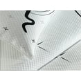 thumbnail image 4 of Ambesonne Cat Quilted Bedspread Set 3 Pcs, Fishing Kitty on Moon Art, Queen Size, Black White, 4 of 5