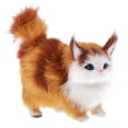 thumbnail image 2 of Tachiuwa Simulation Cat Toy Plush Animal Toy Stuffed Cat for Home Car Decorations Brown, 2 of 9