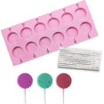 thumbnail image 1 of Silicone Round Lollipop Molds for Chocolate Hard Candy Including 25 Pieces of Lolly Sticks Per Pack SZRH A-VH, 1 of 3