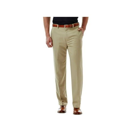 Haggar Men's Cool 18® Solid Flat Front Pant Classic Fit (Best Golf Pants Mens)