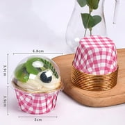 10Pcs Cupcake Liners With Transparent Lid Foil Baking Cup Mold For Muffin Cupcake Paper Cups Cupcake Pastry Bakery Accessories
