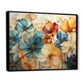 thumbnail image 2 of Designart "Blue Orange Petal Mosaics II" Abstract Botanicals Floater Framed Wall Art Print, 2 of 7