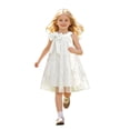 thumbnail image 3 of FYDUU Toddler Girl Summer Dress Colorful Floral Embroidered Party Dress for Girls Summer Sleeveless Sundress Lightweight Bow Dresses 4-5 Years, 3 of 3