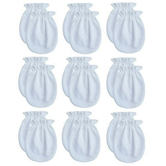 RATIVE Newborn Baby Cotton Gloves No Scratch Mittens For 0-6 Months Boys Girls (Newborn 0-6 Months,9-pairs/white)