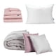 thumbnail image 1 of Edredón Doble Vista Individual Couzy + Sábanas Royal Rosa + Almohada Royal, 1 of 8