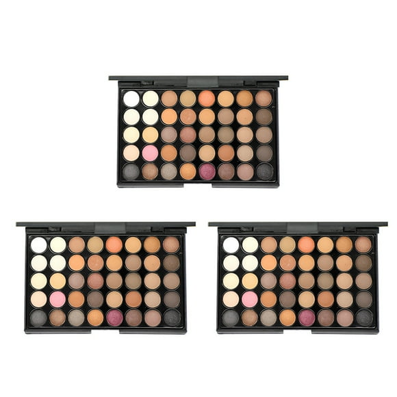 Paleta de maquillaje de ojos de 40 colores, 3 unidades, bandeja de sombras de ojos que se puede mezclar con sombras de ojos de colores naturales, caja de regalo de cosméticos