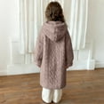 thumbnail image 6 of NAISIBABY Girls Winter Overcoat, Fashion Loose Warm Lined Buttons Hooded Long Length Faux Fur Coat Coffee 15T, 6 of 9