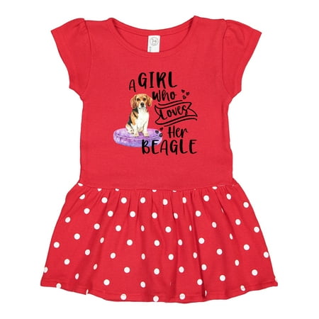 

Inktastic A Girl Who Loves Her Beagle Gift Baby Girl Dress