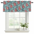 thumbnail image 2 of Red Teal Boho Botanical Valances for Windows, Southwestern Retro Ethnic Tribal Light Filtering Kitchen Curtains, Rod Pocket Window Valance Curtains for Living Room Bedroom, 42" W x 18" L, 2 Panels, 2 of 9