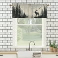 thumbnail image 3 of Rustic Cabin Window Curtain Valances Wooden Barn Door Woodland Deer Birds Country Window Valance for Living Room Bedroom, Kitchen Valance Rod Pocket Window Decor Curtain 54 by 18 in, 1 Panel, 3 of 6