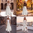 thumbnail image 7 of JIRNYORLL Womens Boho Flowy Maxi Skirt Ruffle Tiered Elastic Waist Beach Vacation Casual Long Skirts, White S, 7 of 7